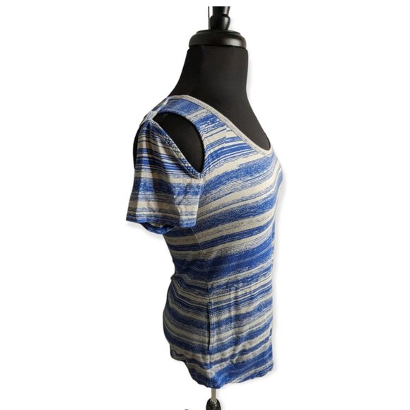 Hang Ten Blue & Gray Striped Short Sleeve Top - Picture 5 of 9